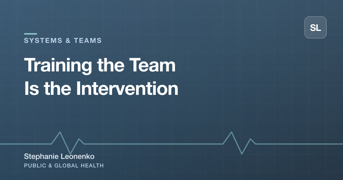 Training the Team Is the Intervention